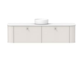 Supporting Image - Kado Era Double Curve All Drawer 1800mm Wall Hung Vanity with Centre Basin 20mm Top Feather Grey