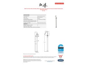 Specification Sheet - Milli Pure Floor Mounted Basin Mixer Tap Trimset with Diamond Textured Handle PVD Brushed Gunmetal (5 Star)