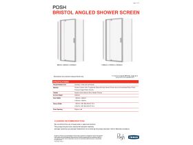 Technical Guide - Posh Bristol Angled Shower Screen 1000mm x 1000mm x 2000mm