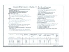 Installation & Comissioning Instructions - Tecumseh Semi Hermetic Compressor