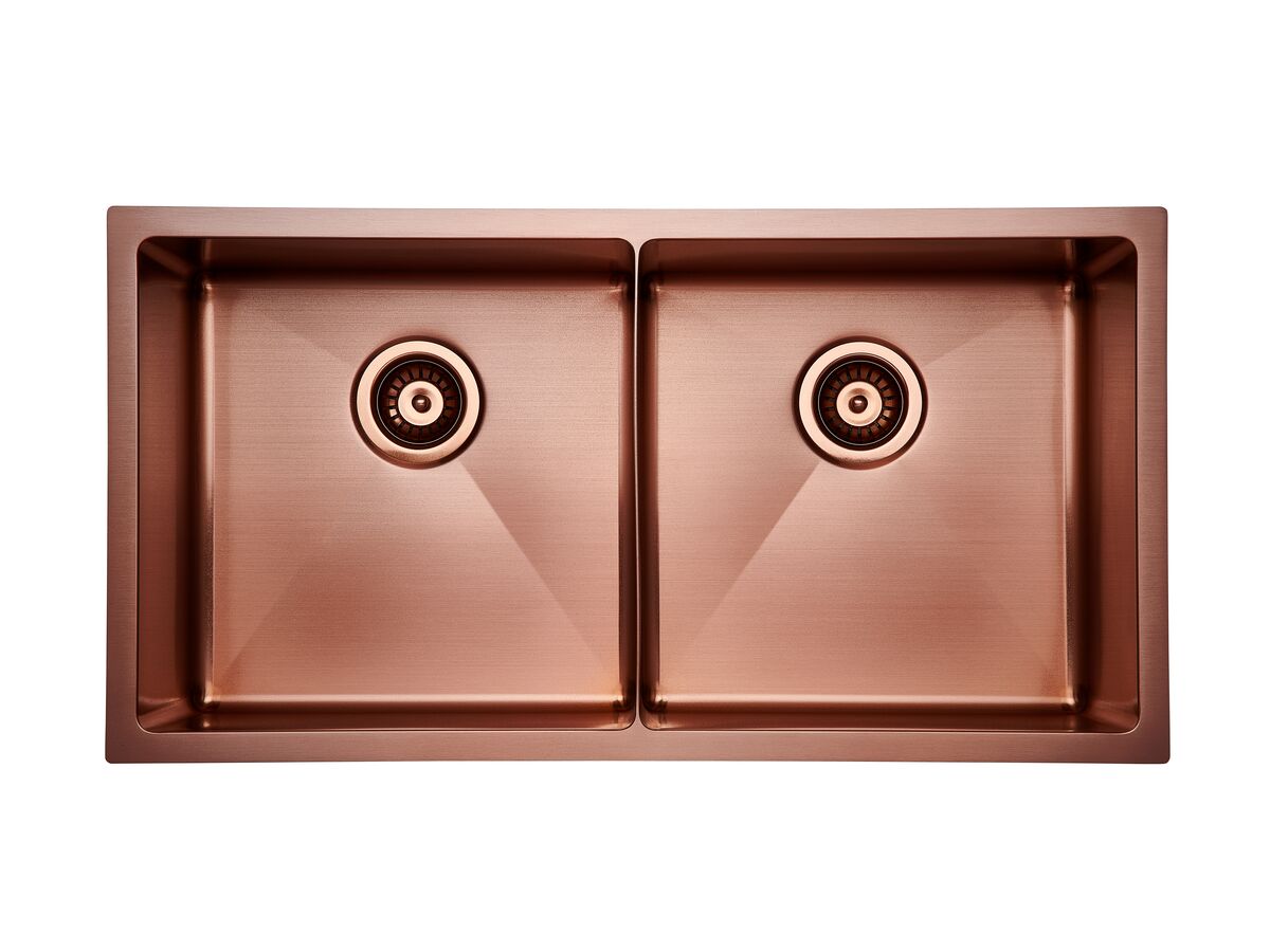 Memo Zenna Double Bowl Sink Stainless Steel Nanoplated Bronze