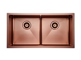 Memo Zenna Double Bowl Sink Stainless Steel Nanoplated Bronze