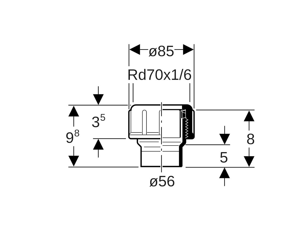 Geberit Joint Complete with Tail 56mm