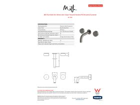 Specification Sheet - Milli Pure Bath Set 160mm with Cirque Textured Handles PVD Brushed Gunmetal