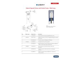 Component Listing - Geberit Sigma 8 Cistern Duofix 4 Wall Hung