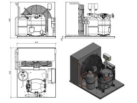 Tecumseh AJ2 HTA Condensing Unit 3/4HP R134 MHBP CAJT4492YHR-FZ-3 with Pressure Control