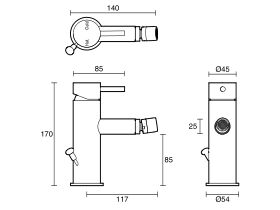 Sussex Scala Bidet Mixer Tap
