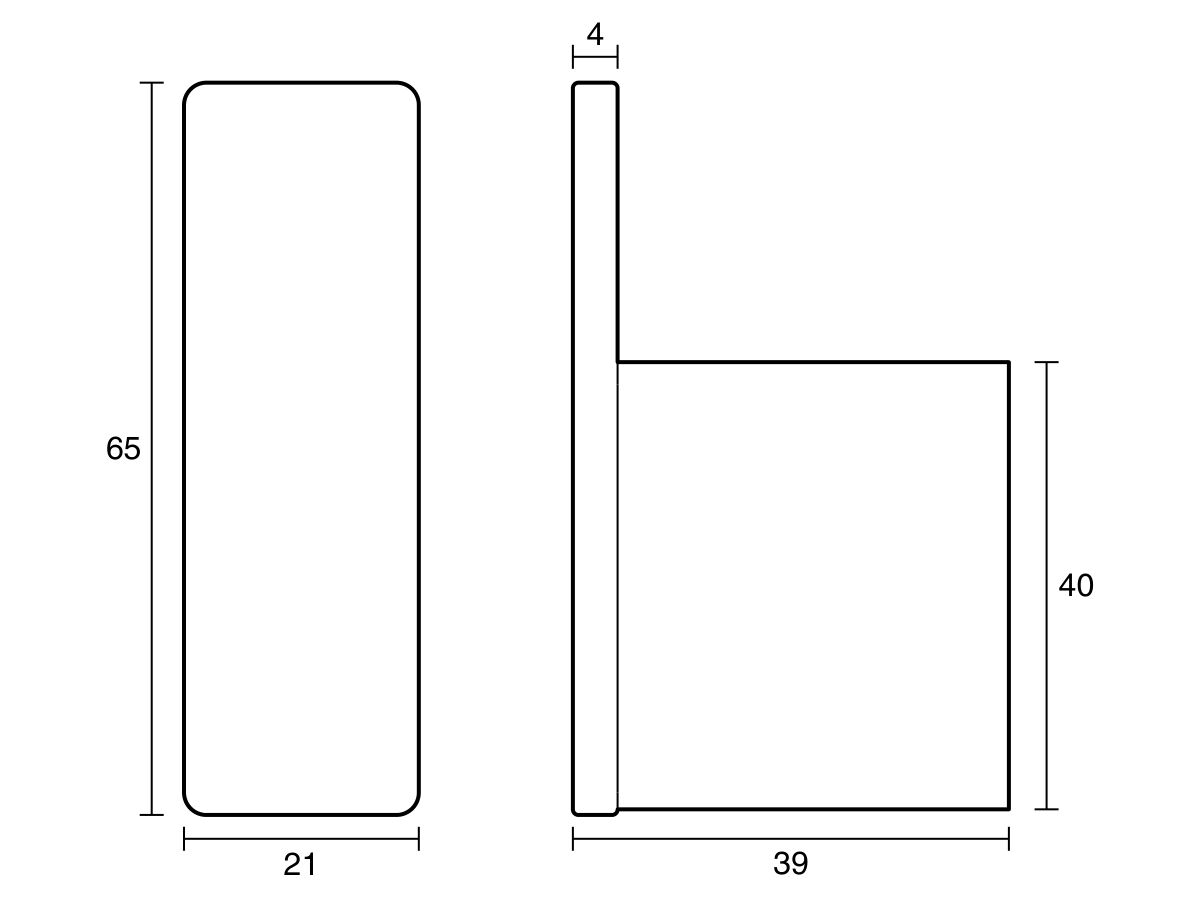 Technical Drawing - Mizu Bloc Robe Hook