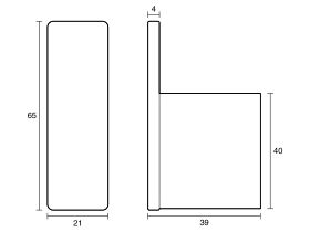 Technical Drawing - Mizu Bloc Robe Hook