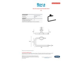 Specification Sheet - Roca Ona Guest Towel Ring Matte Black