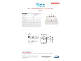 Specification Sheet - Roca Diverta 500mm Semi Recessed 3 Taphole Basin White