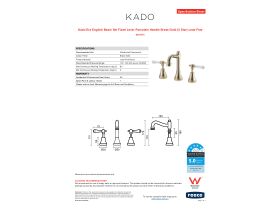 Specification Sheet - Kado Era English Basin Set Fixed Lever Porcelain Handle Brass Gold (5 Star) Lead Free