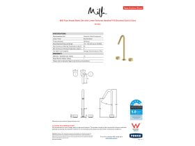 Specification Sheet - Milli Pure Vessel Basin Set with Linear Textured Handles PVD Brushed Gold (5 Star)