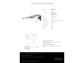 Specification Sheet - Voda Tide Wall Basin Mixer Chrome (4 Star) Lead Free