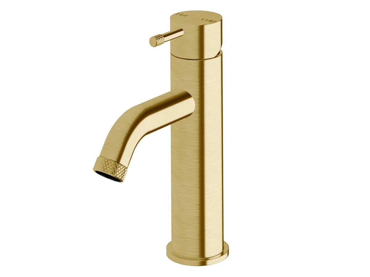 Hero - Sussex Scala Nova Basin Mixer Curved PVD Brushed Gold (5 Star) Lead Free