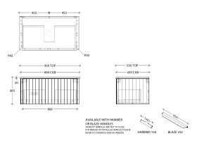 Kado Neue All-Drawer 900 Centre Bowl Wall Hung