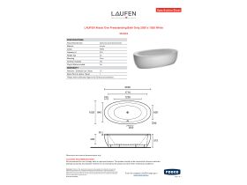 Specification Sheet - LAUFEN Alessi One Freestanding Bath Only 2030 x 1020 White