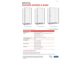 Technical Guide - Posh Bristol Luna Shower Base & Shower Screen with Rear Outlet 1200mm x 900mm White & Chrome