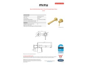 Specification Sheet - Mizu Drift MK2 Wall Basin Mixer 2 Piece Kit Brushed Brass (5 Star)