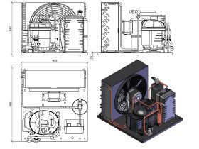 Tecumseh HTA Condensing Unit 5/8hp R404 LBP AET2425ZBR-FZ3C