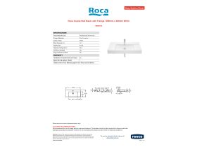 Specification Sheet - Roca Inspira Wall Basin with Fixings 1000mm x 490mm White