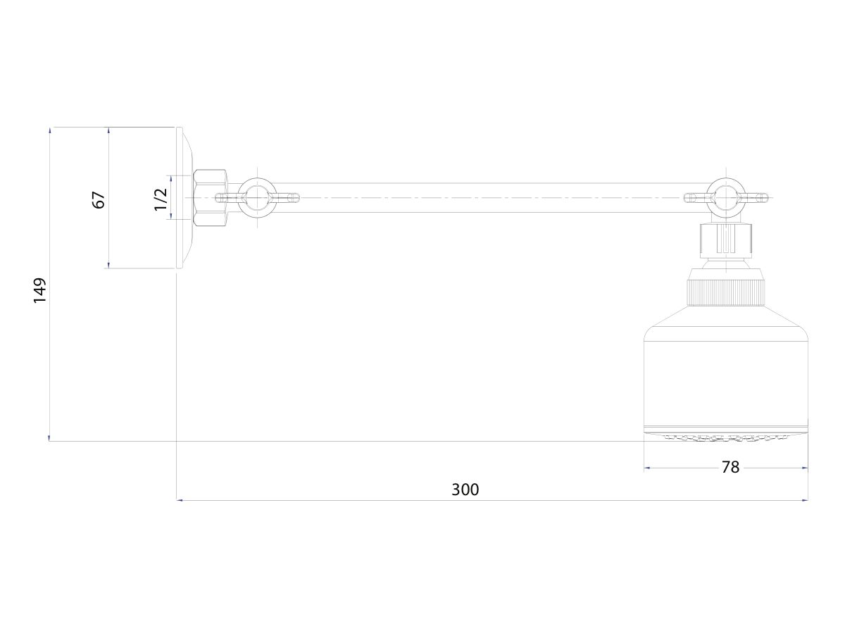 Base All Directional Shower Chrome (3 Star)
