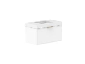 Supporting Image - Kado Lux Slim All Drawer 900mm Wall Hung Vanity with Centre Basin 90mm Top Matte White