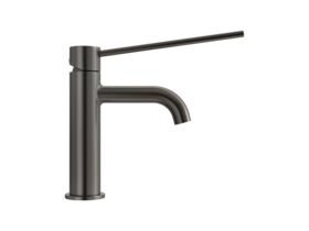 Supporting Image 1 - Mizu Drift Basin Mixer Curved Spout with Extended Lever Tap Brushed Gunmetal (6 Star) Lead Free