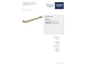 Technical Guide - GROHE Essentials Accessories Double Towel Rail 600mm Brushed Cool Sunrise