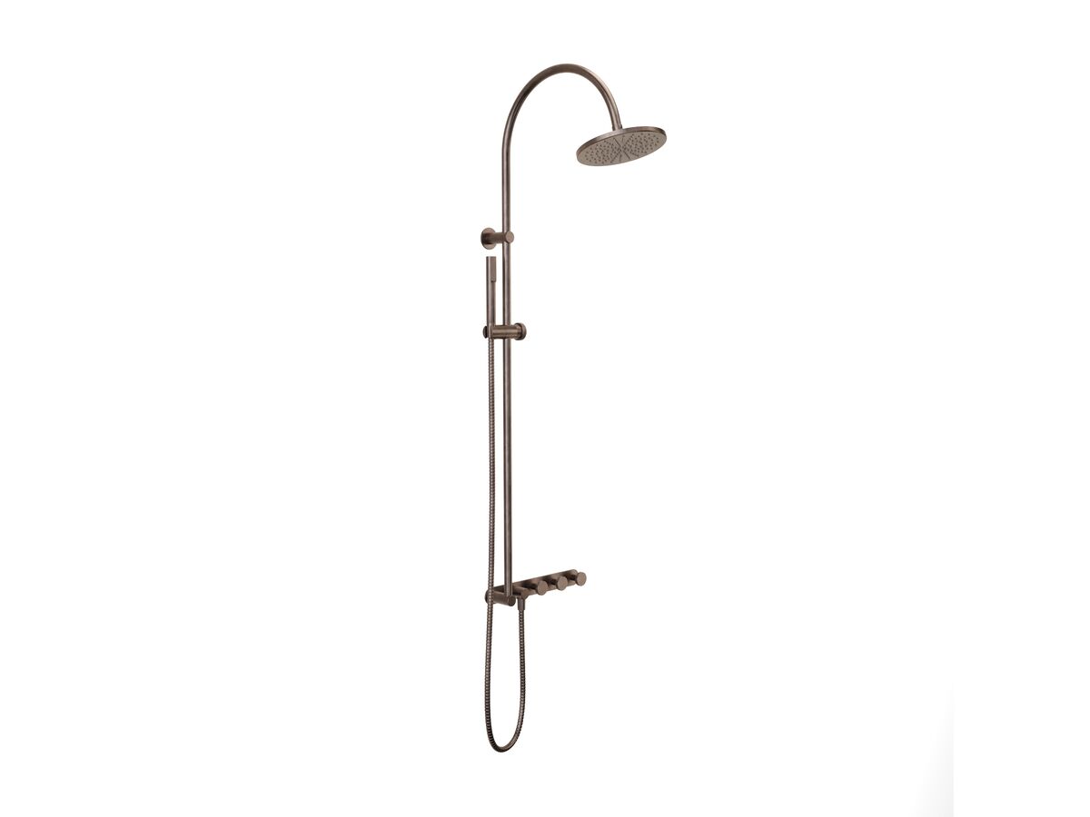 Supporting Image - Faucet Strommen Vara Disc Wall Set with Twin Rail Shower Tap System Trimset Armada Bronze (3 Star) Lead Free