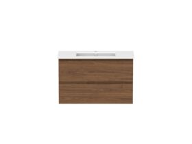 Hero - Posh Domaine 900mm Wall Hung Twin Vanity Unit All-Drawer Matte White Ceramic Top