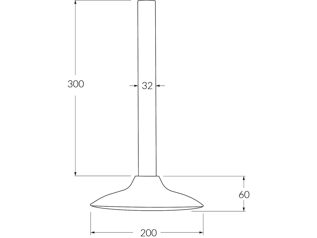 Monsoon Vertical Shower Arm 300mm with 200mm Shower Rose Stainless Steel (3 Star)
