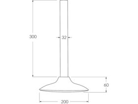 Monsoon Vertical Shower Arm 300mm with 200mm Shower Rose Stainless Steel (3 Star)