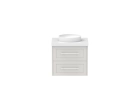 Hero - Kado Lux 600mm All Drawer Wall Hung Vanity Unit 2 Drawers Centre Bowl 50mm Top