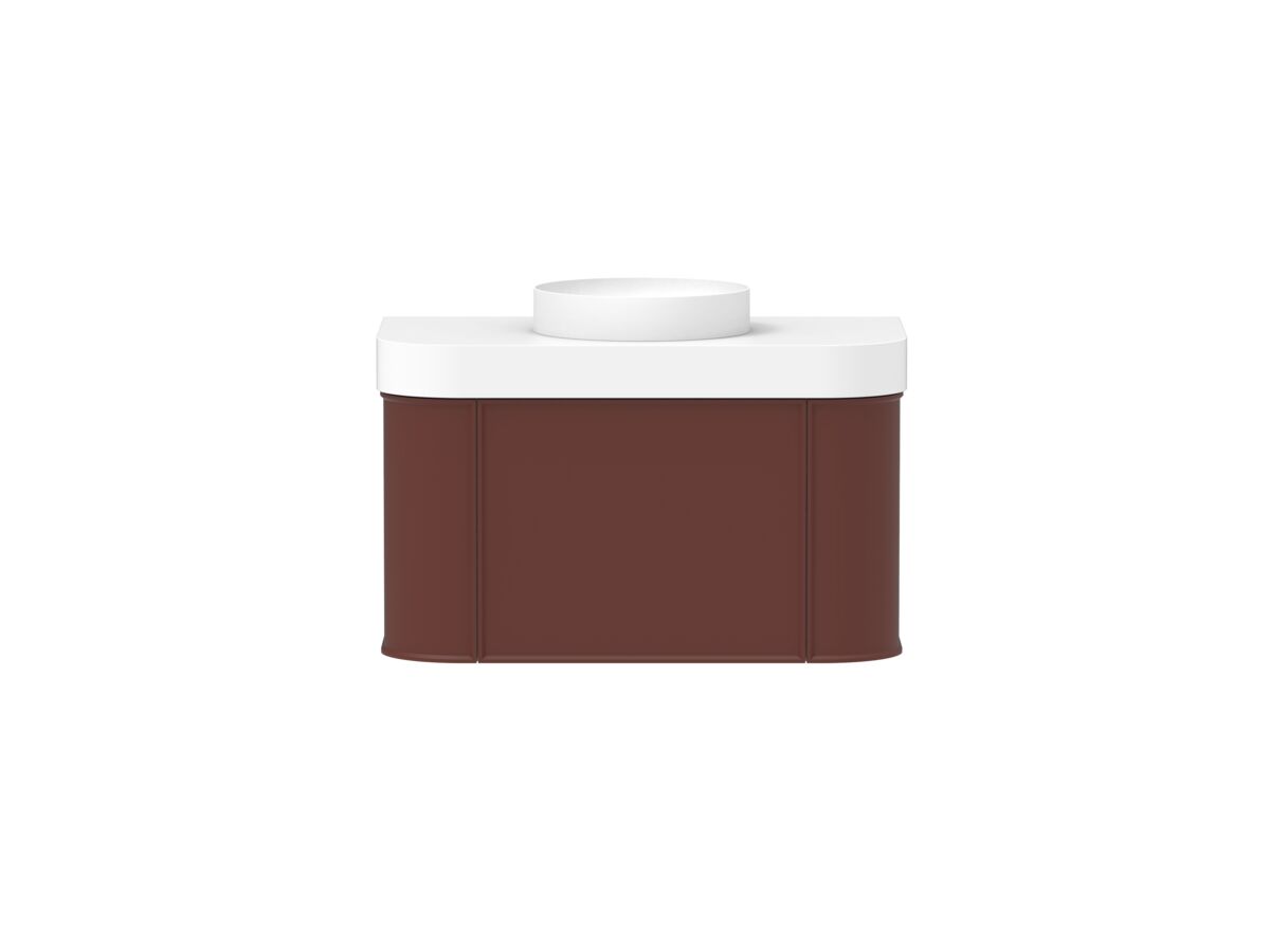 Supporting Image - Kado Era Double Curve All Drawer 900mm Wall Hung Vanity Centre Basin 90mm Durasein Top Red Marble