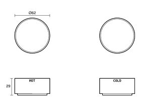 Technical Drawing - Sussex Pure Elemental Basin Top Assembly Lead Free