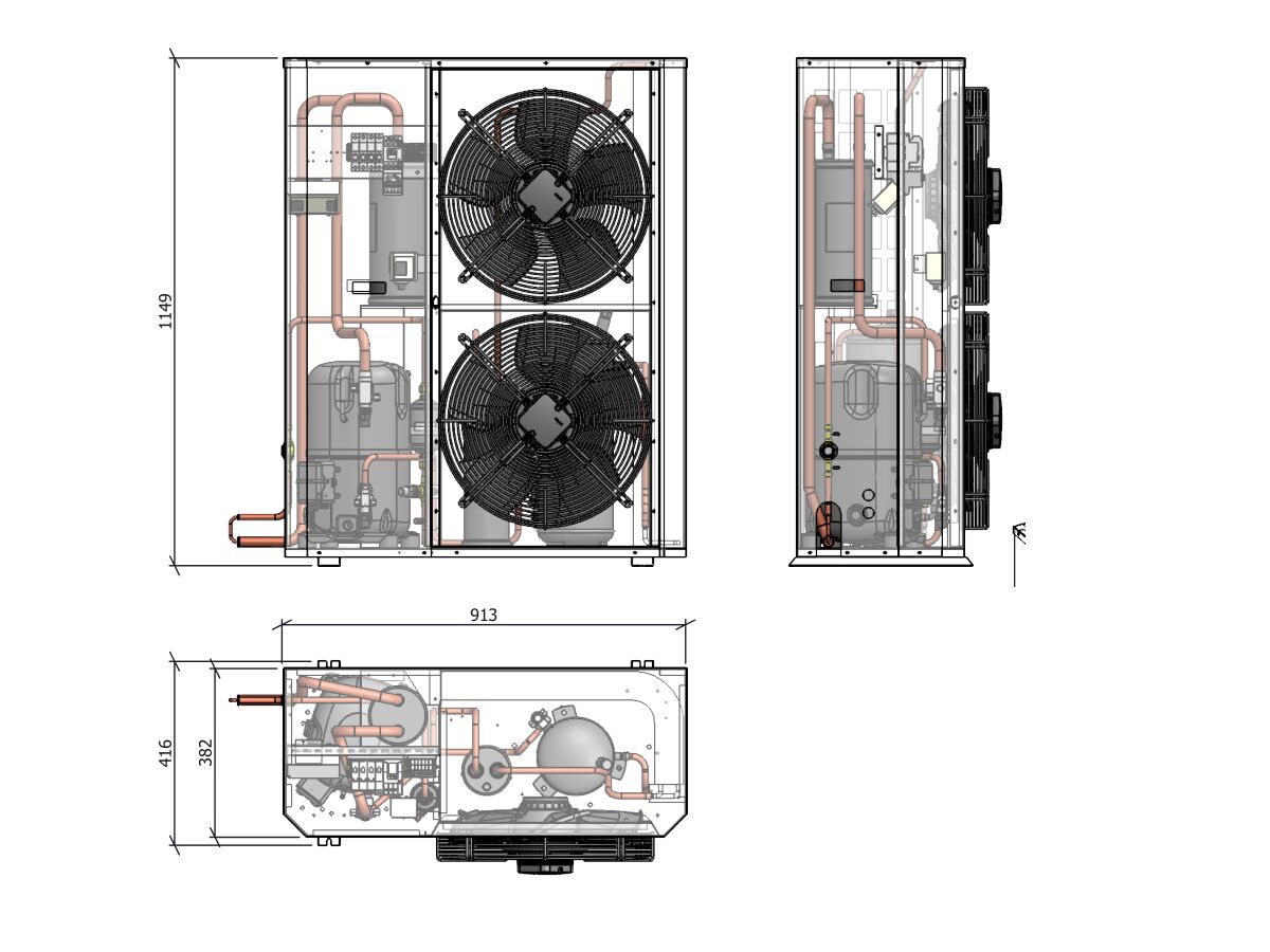 Tecumseh Compac Condensing Unit R404A PAC2522Z 3 Phase