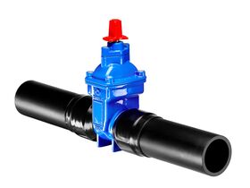 Dimax Resilient Seated Gate Valve PN16 125mm SDR11 HDPE PE Tail 100mm Clockwise Close