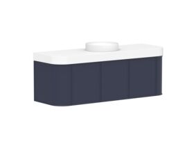 Supporting Image 2 - Kado Era Double Curve All Door 1500mm Wall Hung Vanity Centre Basin 90mm Durasein Top Royal Battle Blue