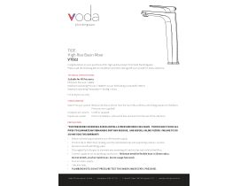 Installation Instructions - Voda Tide Hi Rise Basin Mixer (4 Star)