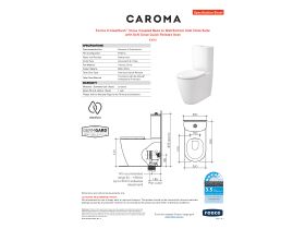 Specification Sheet - Caroma Forma II Cleanflush Close Coupled Back to Wall Bottom Inlet Toilet Suite with Soft Close Quick Release Seat Matte White (4 Star)