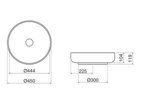 Alape Sondo Counter Basin 450mm White