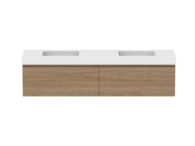 Hero - Posh Domaine 1800mm Wall Hung Vanity Unit All-Drawer Double Bowl 90mm Top