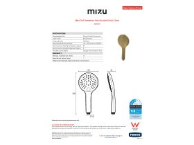 Specification Sheet - Mizu Drift Handpiece Only Brushed Gold (3 Star)