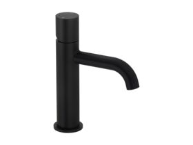 Hero - Mizu Drift Dial Basin Mixer Tap Curved Spout Matte Black (6 Star) Lead Free