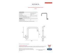 Specification Sheet - Sussex Scala Wall Spa Outlet Square Chrome