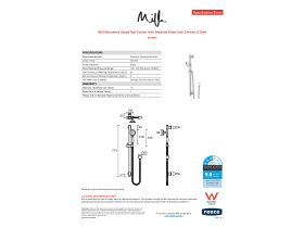 Specification Sheet - Milli Monument Single Rail Shower with Separate Water Inlet Chrome (3 Star)
