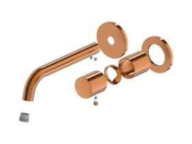 Hero - Mizu Drift Dial Wall Basin / Bath Mixer Tap Set 2-Piece Cover Plate Trimset Brushed Bronze (6 Star) Lead Free
