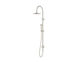 Sussex Pure Twin Rail Shower 250mm Curved with Top or Bottom Rail Water Inlet Brushed Nickel (3 Star)