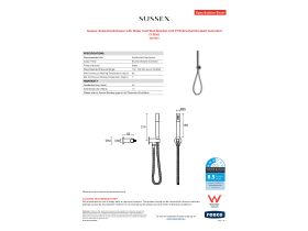 Specification Sheet - Sussex Scala Handshower with Water Inlet Wall Bracket LUX PVD Brushed Smoked Gunmetal (3 Star)